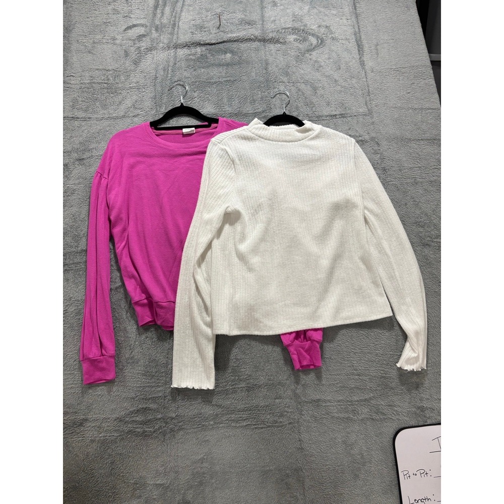 Gap Kids SO XXL 18 Plus Pink White Tops Bundle 2pc Womens Casual Preppy Cozy